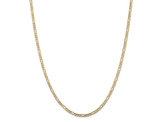 14K Yellow Gold 3mm Concave Figaro Chain Necklace 16 Inches